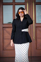 Polka Noir | Tailored Peplum Co-ord Set