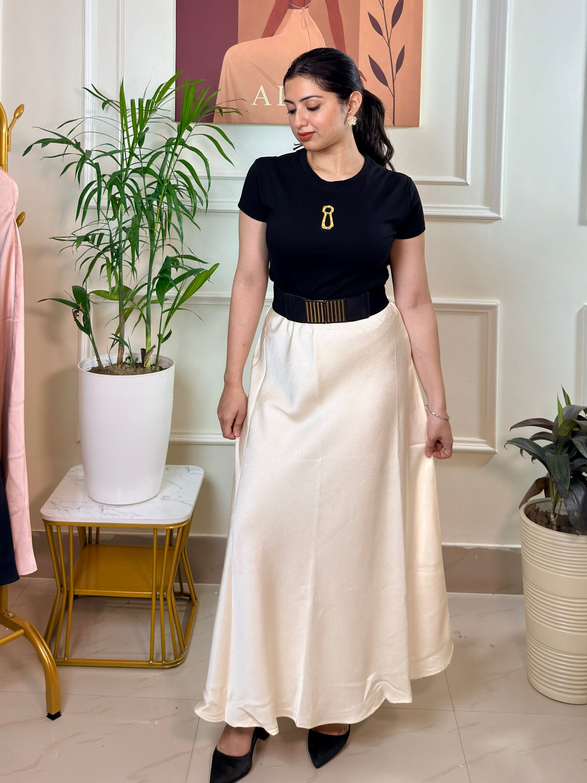 Silhouette Flow | Satin Maxi Skirt