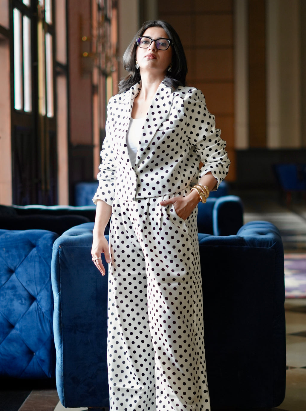 Polka Power | Tailored Wide-Leg Co-ord Set