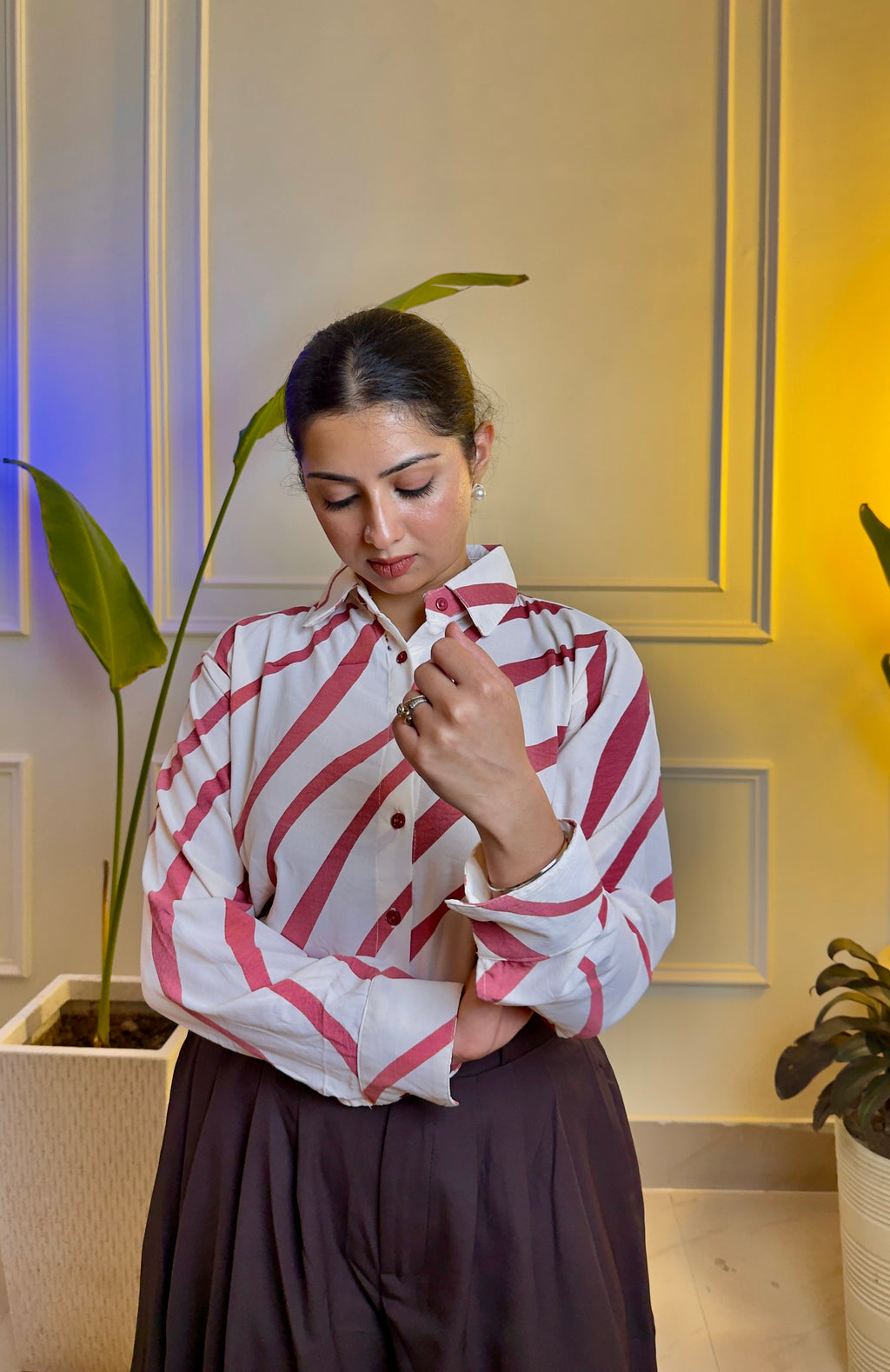 Mocha Muse | Striped Formal Shirt