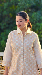 IVORY LEAFWORK KURTA SET