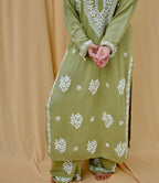 Olive Noor | Lucknowi Chikankari Kurta Set
