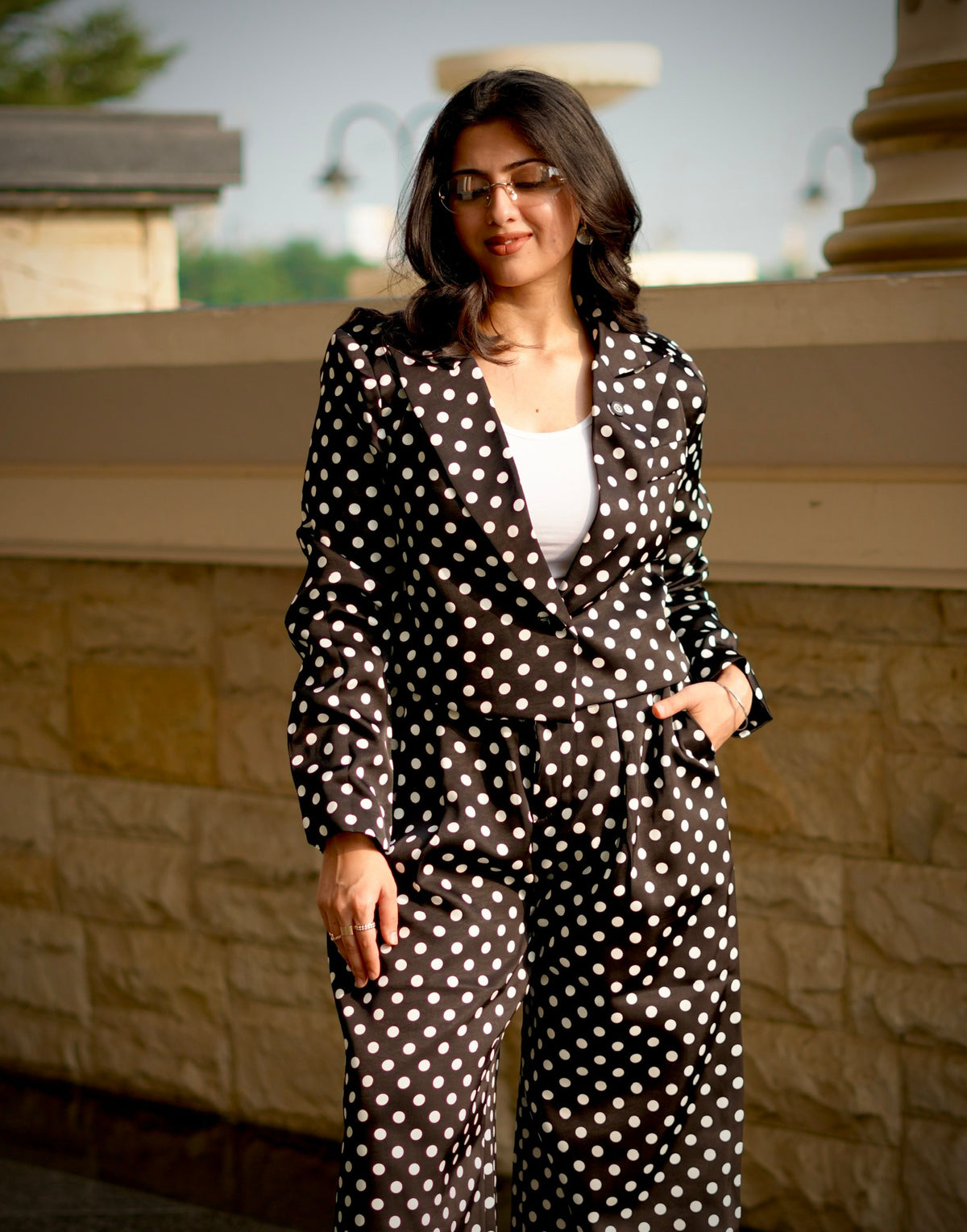 Polka Power | Tailored Wide-Leg Co-ord Set