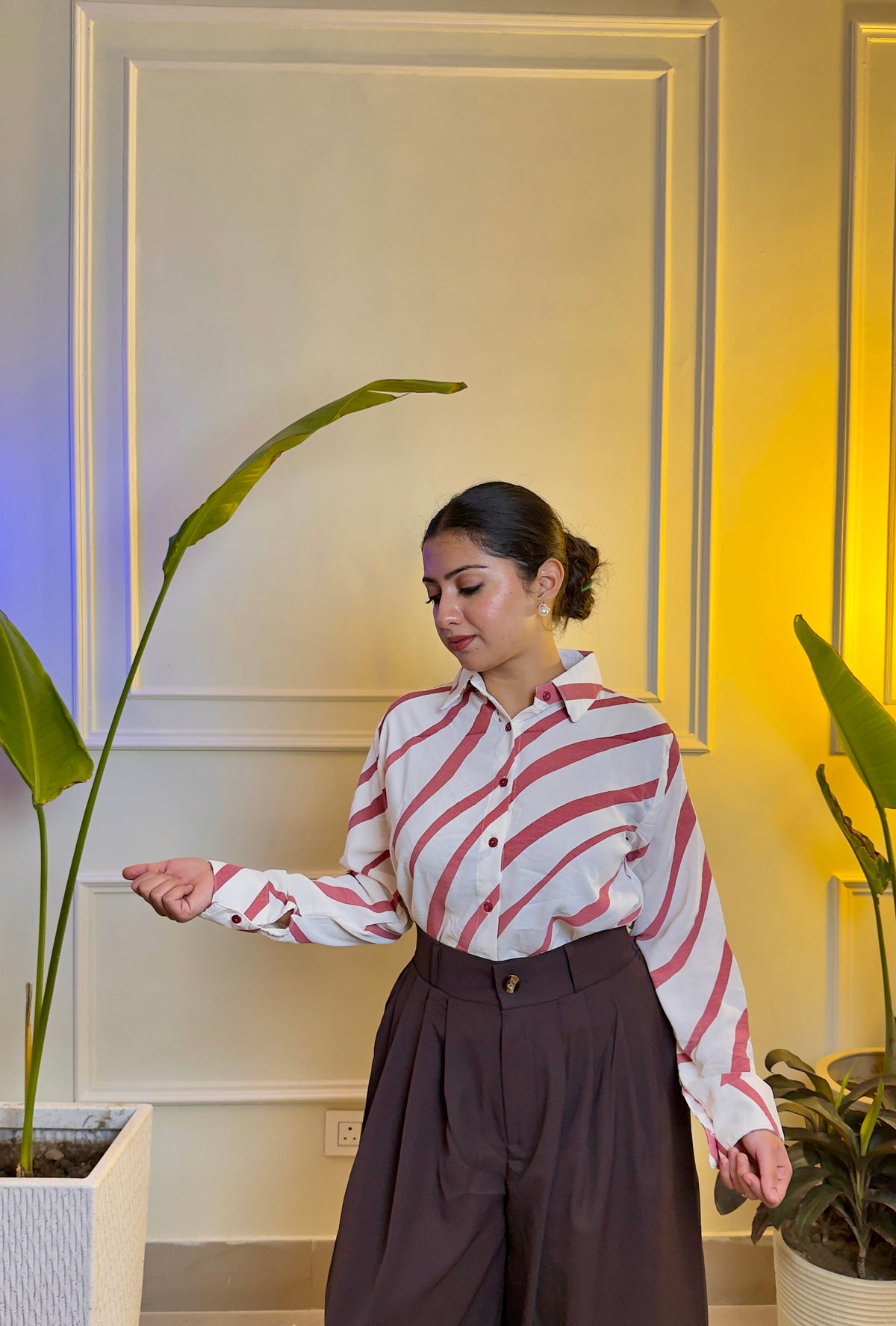 Mocha Muse | Striped Formal Shirt