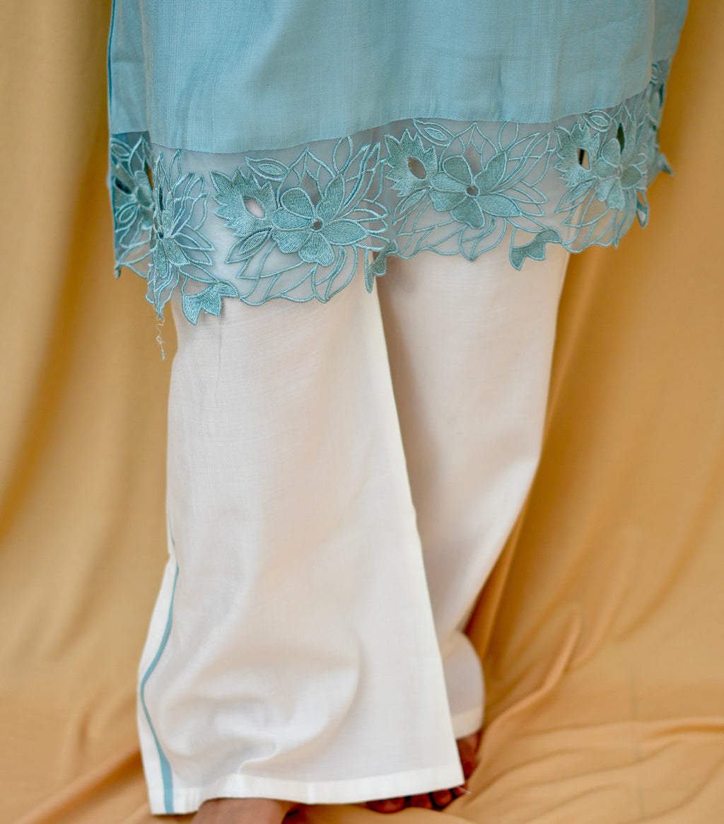 Azure Grace | Embroidered Co-ord Set