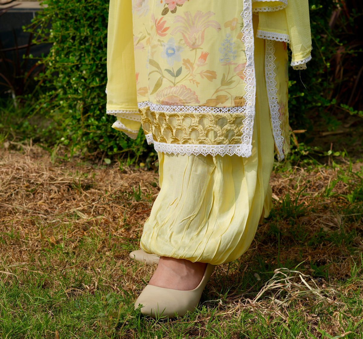 Lemon Bloom | Printed Pakistani Suit Set