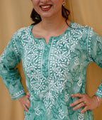 Aqua Noor | Lucknowi Chikankari Kurta