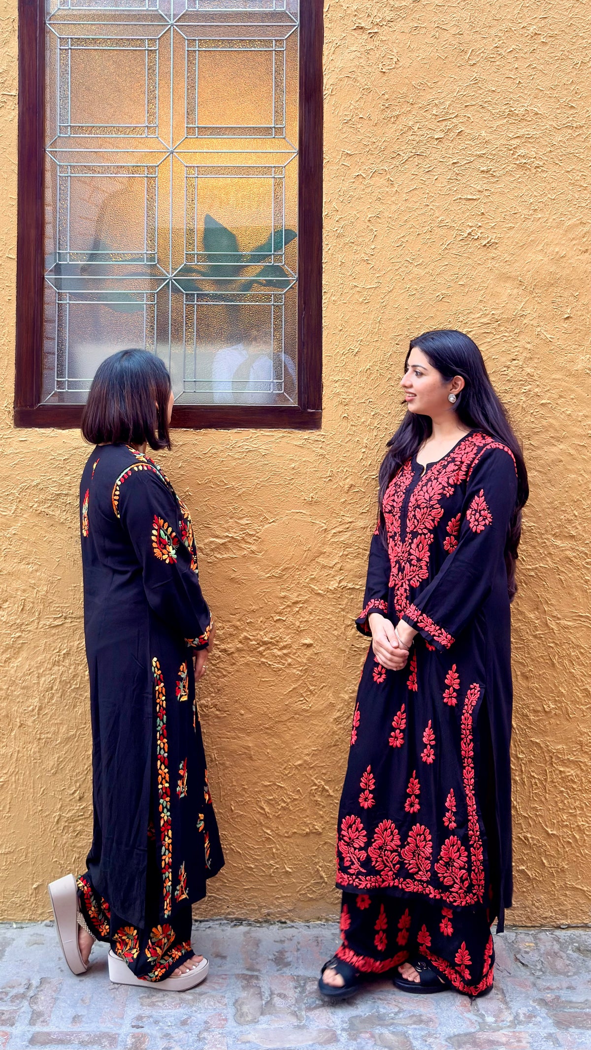 Rangrez | Multicolour Chikankari Kurta Set