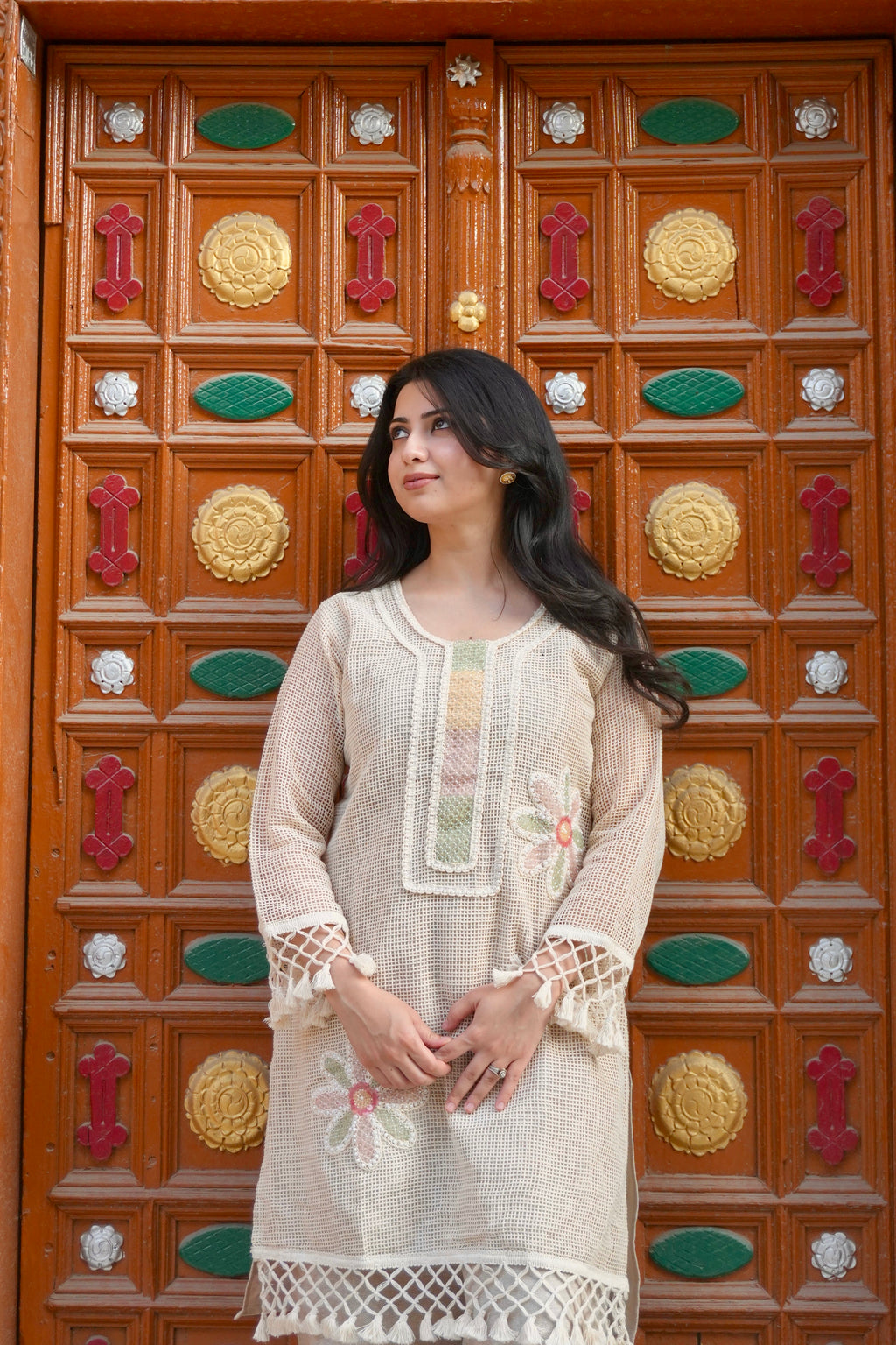 Pearl Petals | Embellished Kurta Set