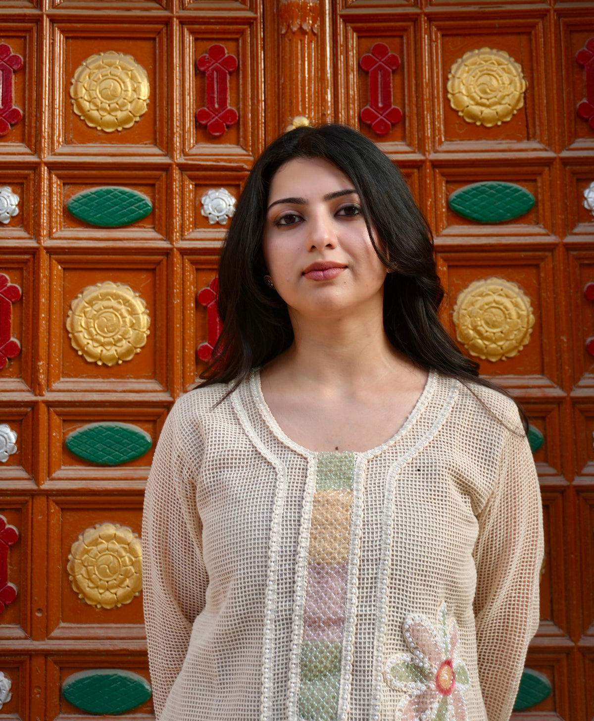 Pearl Petals | Embellished Kurta Set