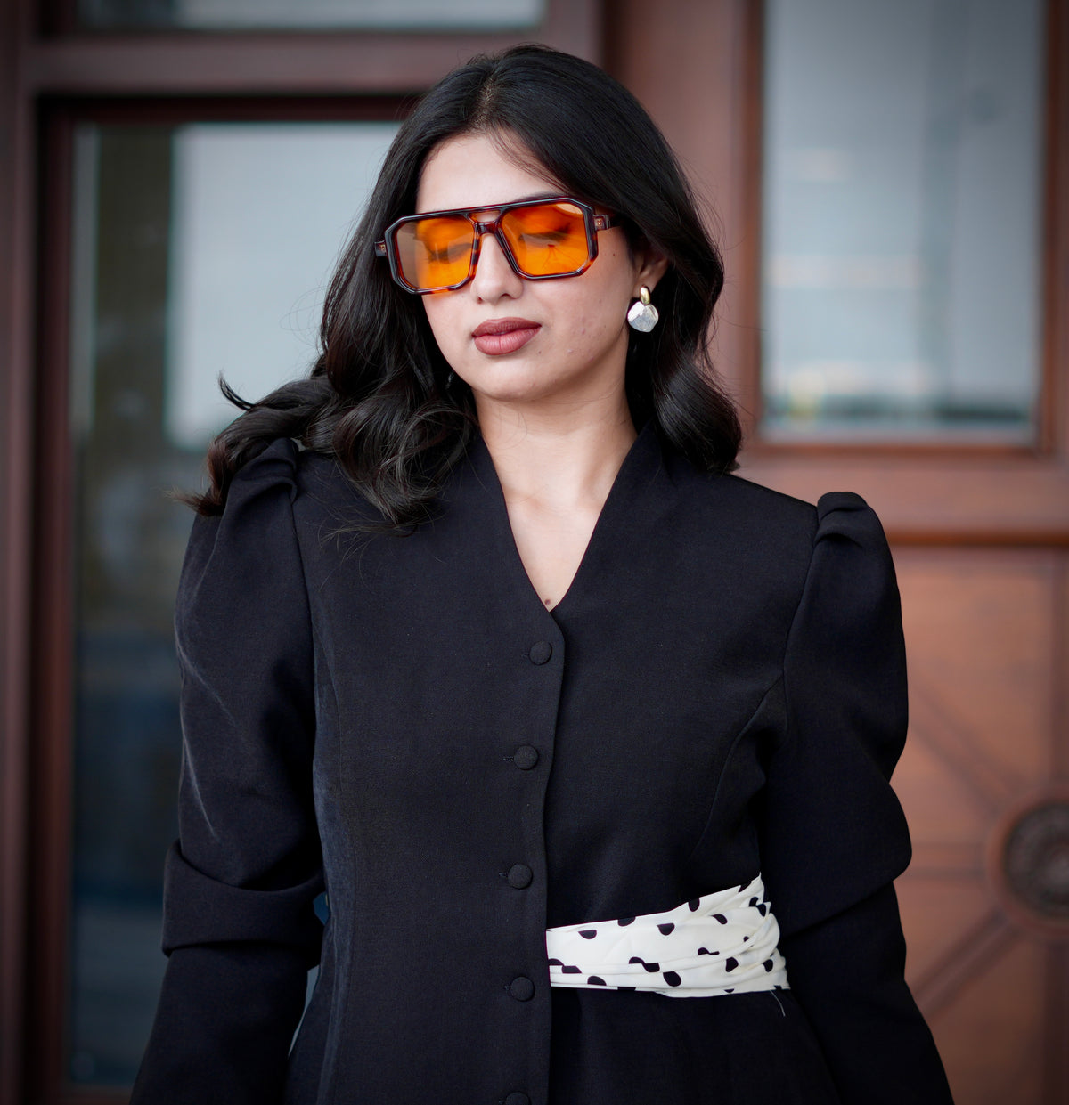 Polka Noir | Tailored Peplum Co-ord Set