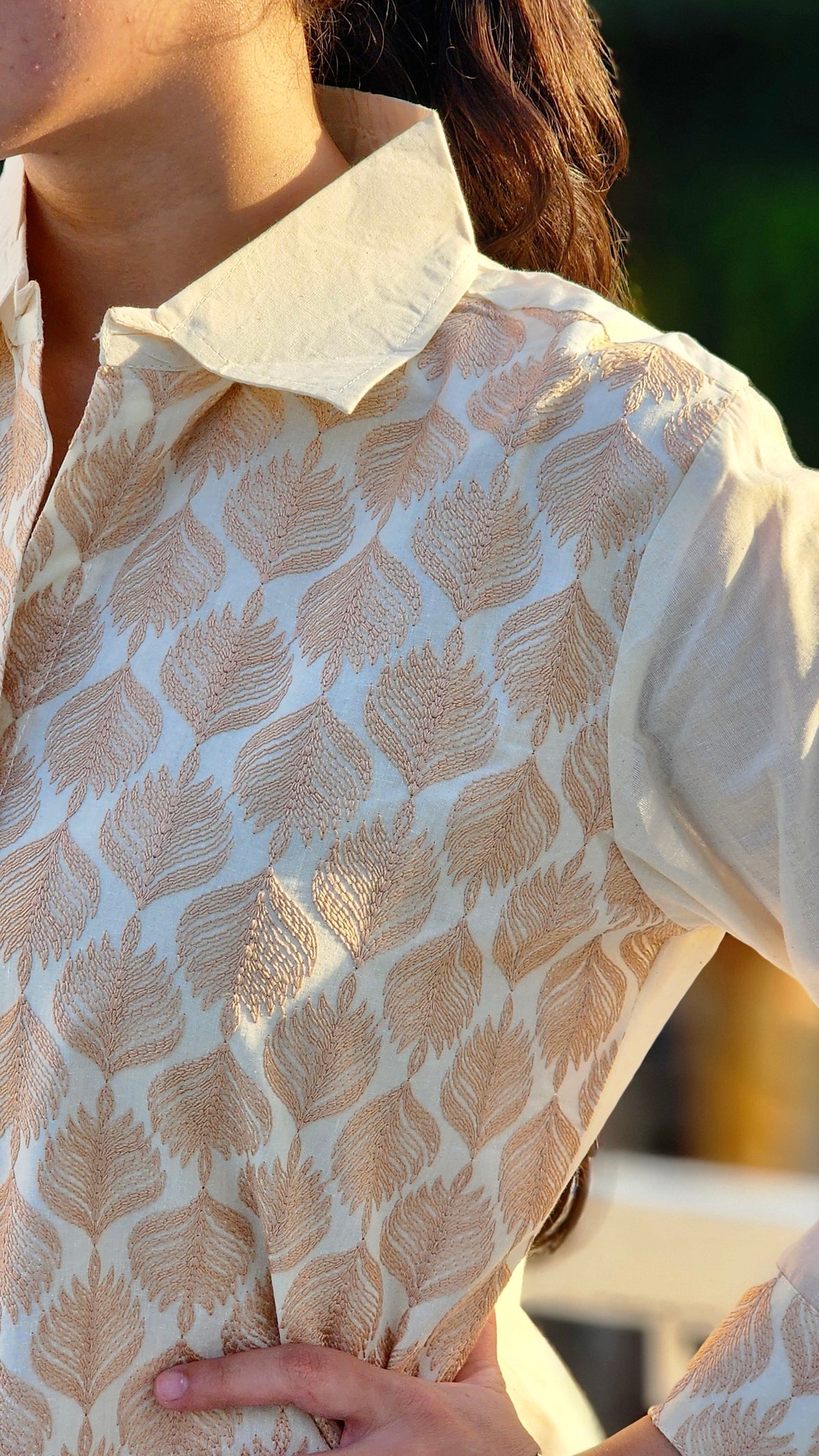 IVORY LEAFWORK KURTA SET