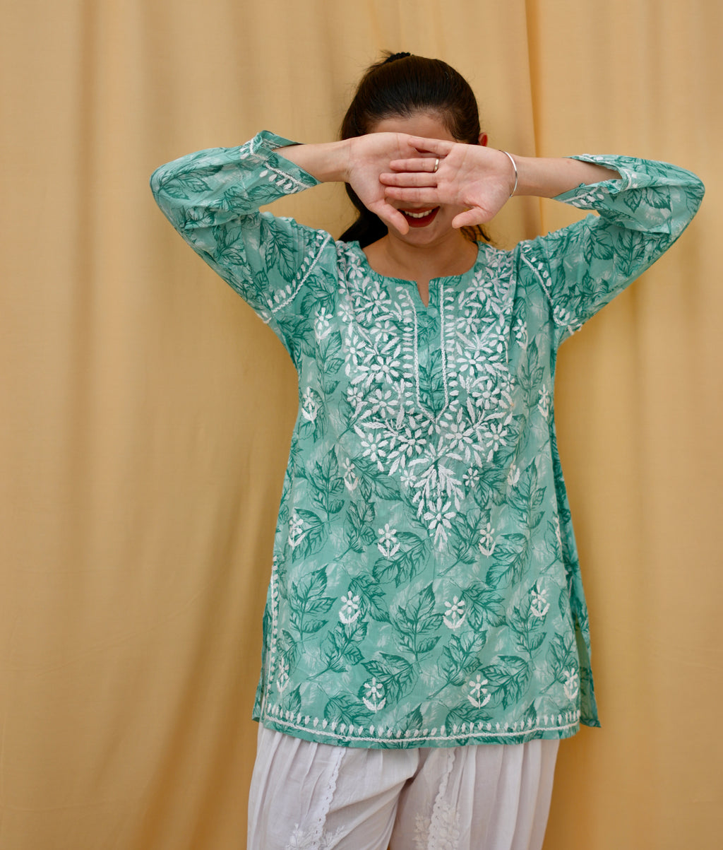 Aqua Noor | Lucknowi Chikankari Kurta