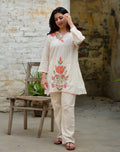 Coral Meadow | Floral Embroidered Kurta Set