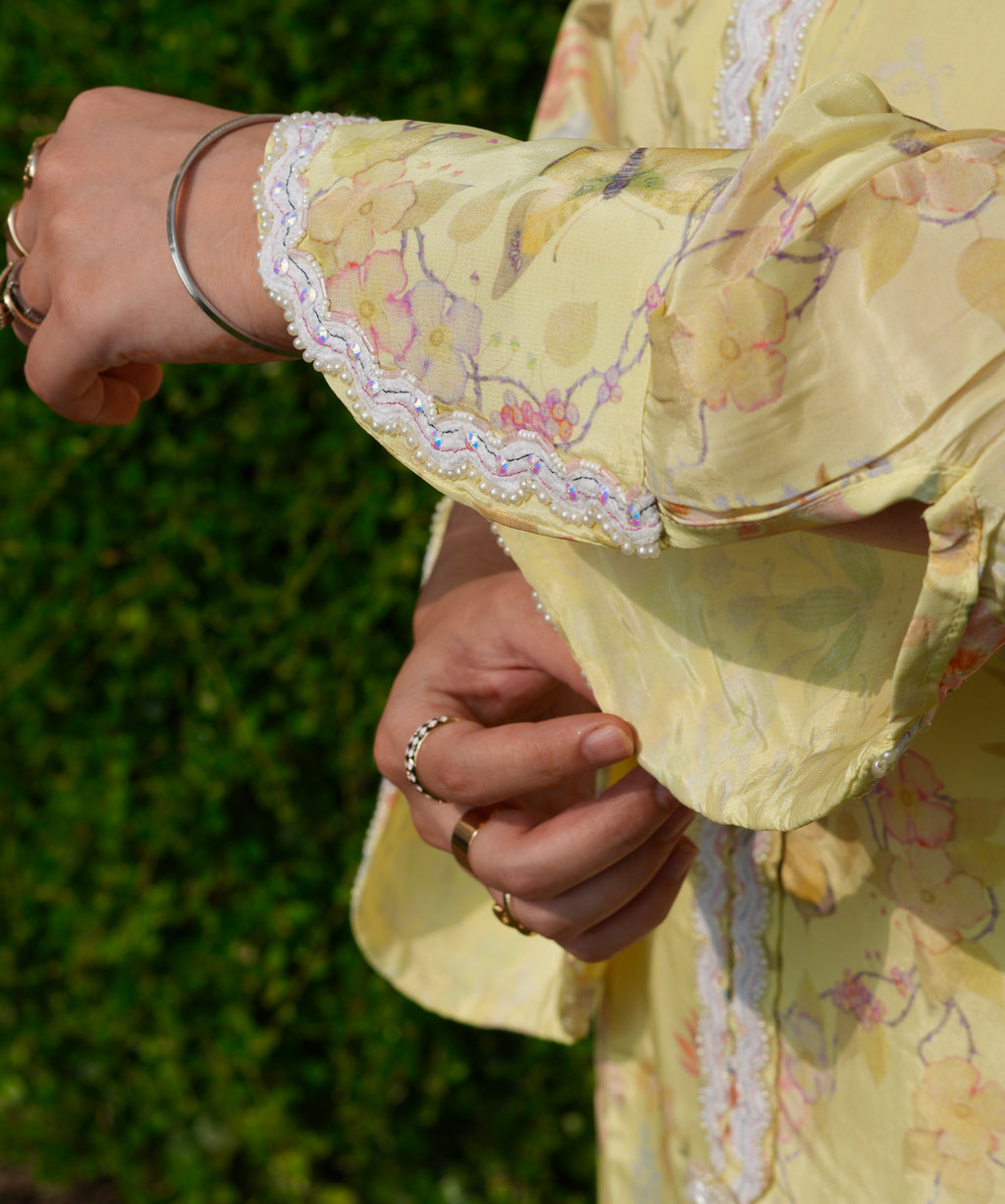 Lemon Bloom | Printed Pakistani Suit Set