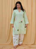 Mint Blossom | Floral Embroidered Co-ord Set