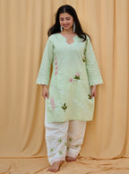 Mint Blossom | Floral Embroidered Co-ord Set
