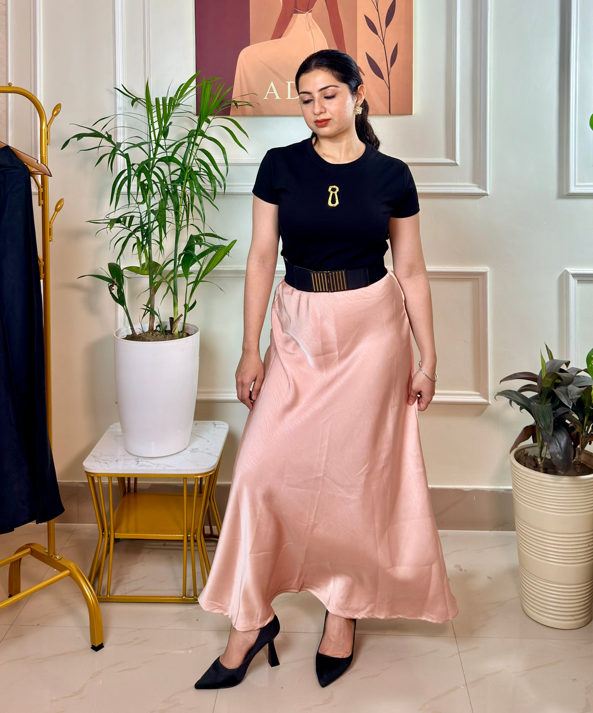 Silhouette Flow | Satin Maxi Skirt