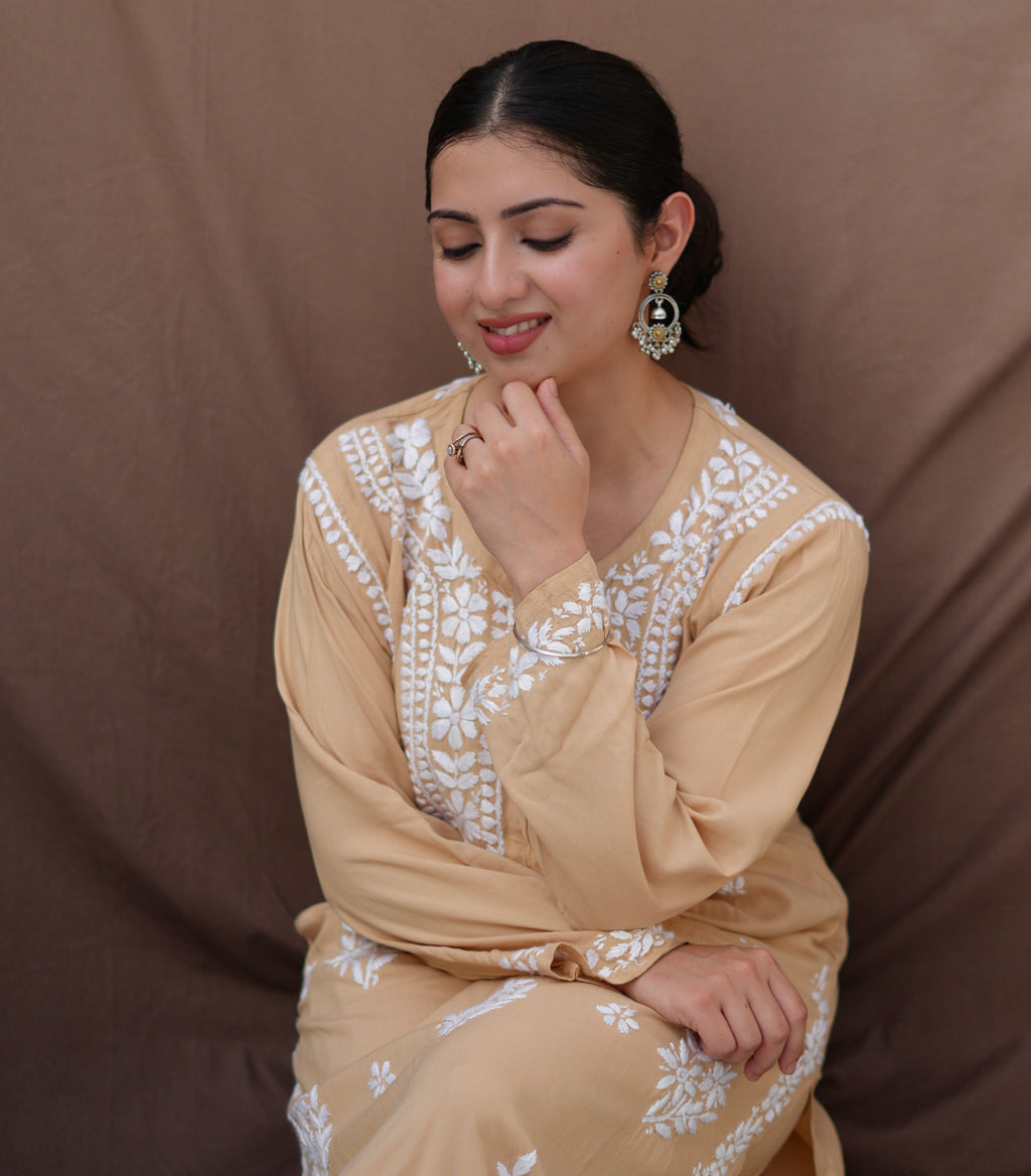 Desert Noor | Lucknowi Chikankari Kurta Set