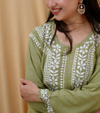 Olive Noor | Lucknowi Chikankari Kurta Set