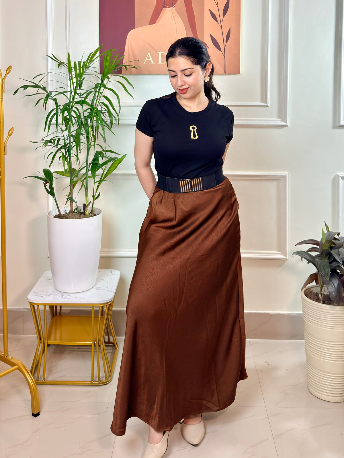 Silhouette Flow | Satin Maxi Skirt
