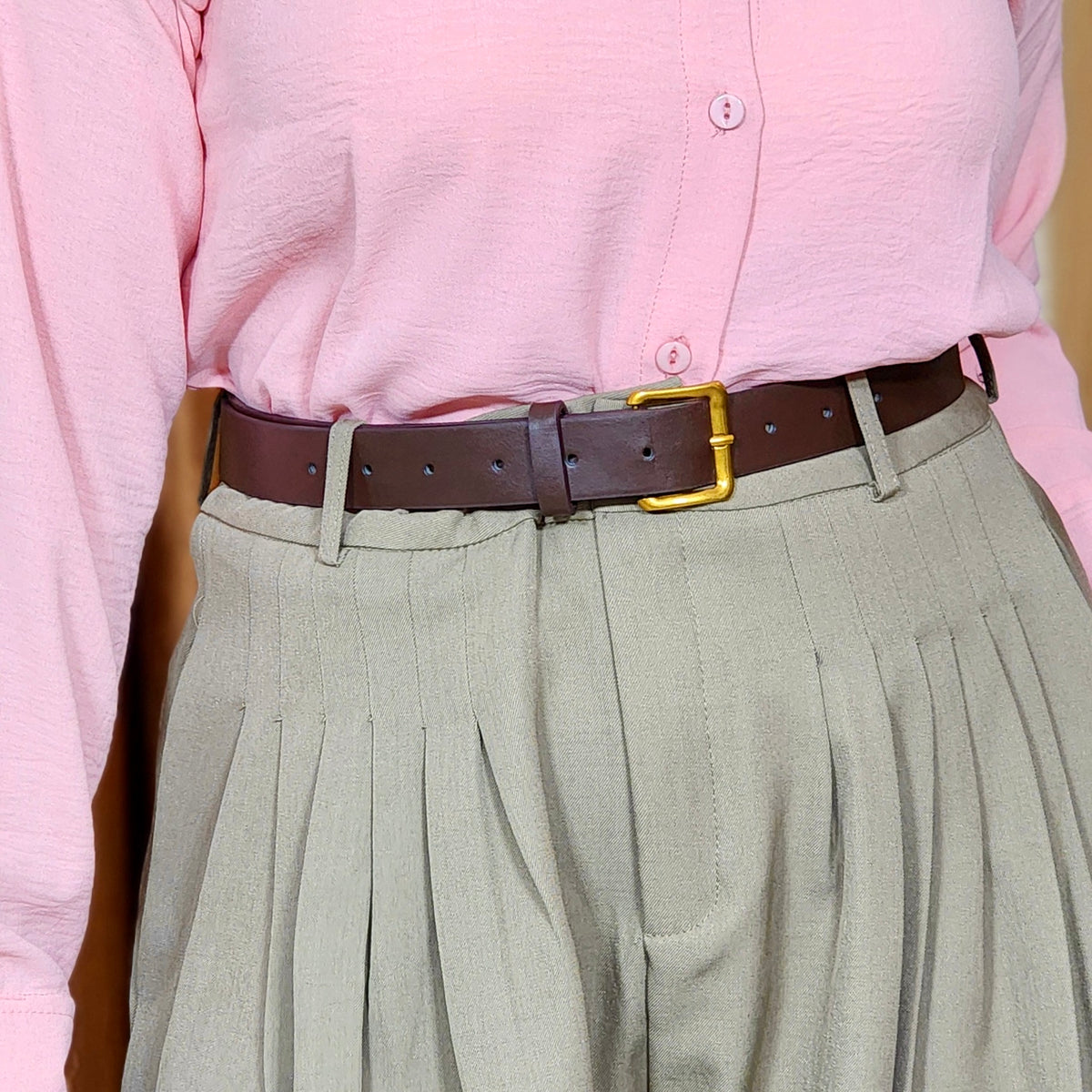 High-Waisted Pleated Formal Trousers