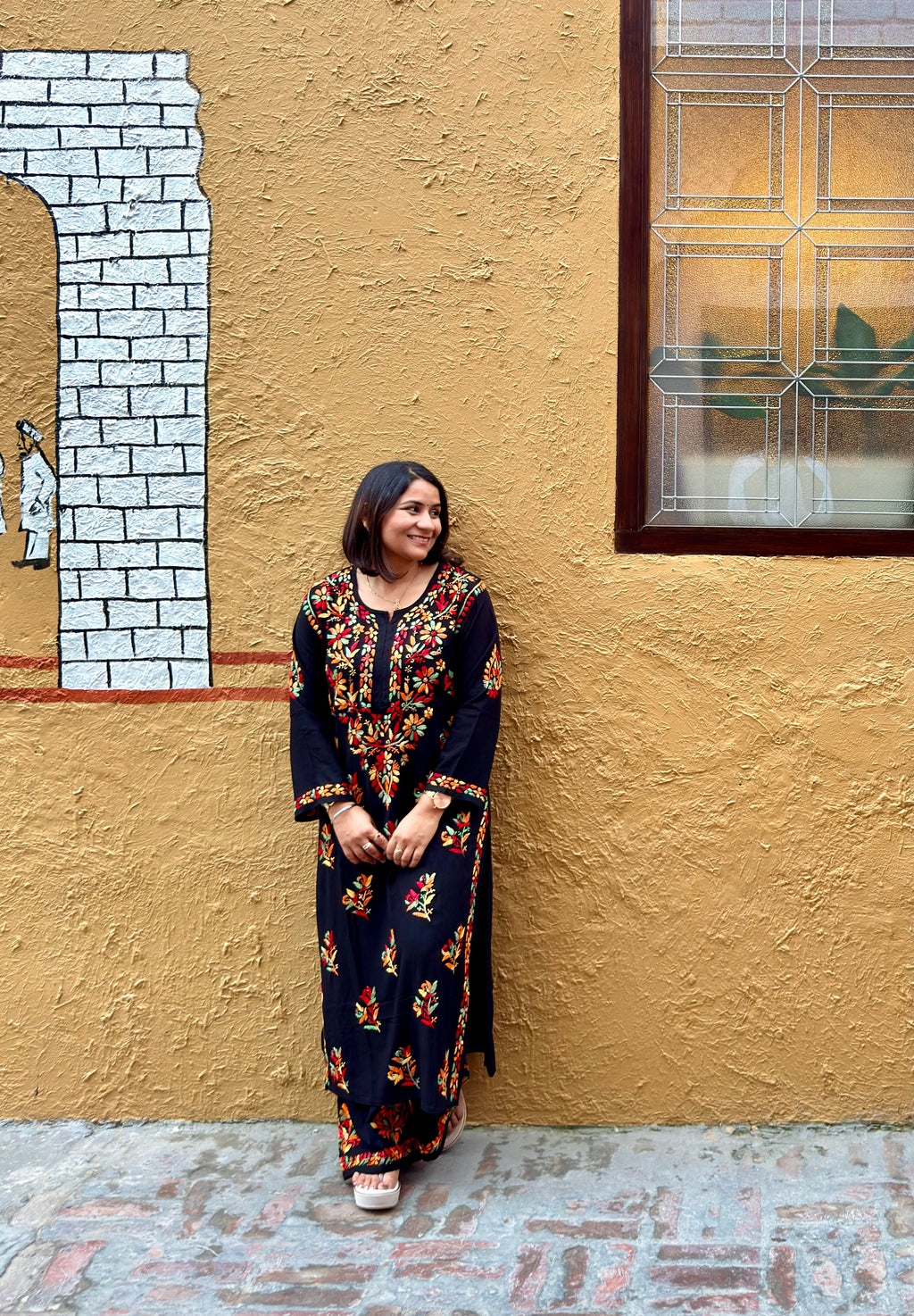 Rangrez | Multicolour Chikankari Kurta Set