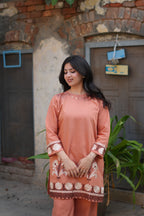 Rust Blossom | Embroidered Kurta Set