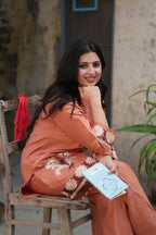 Rust Blossom | Embroidered Kurta Set