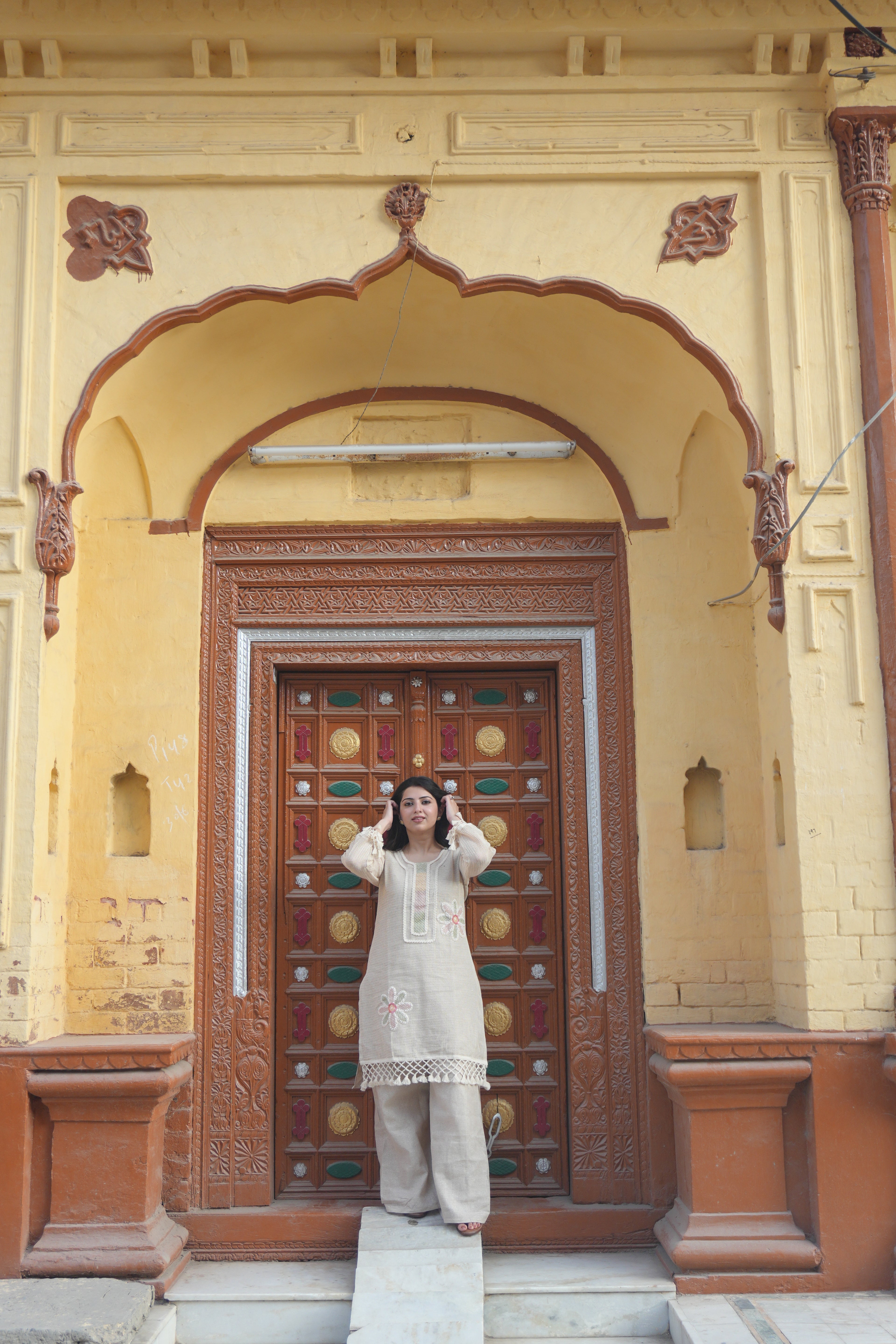 Pearl Petals | Embellished Kurta Set