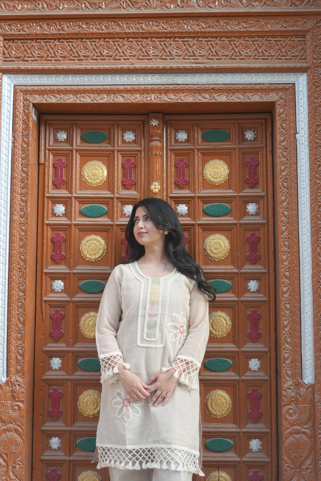 Pearl Petals | Embellished Kurta Set