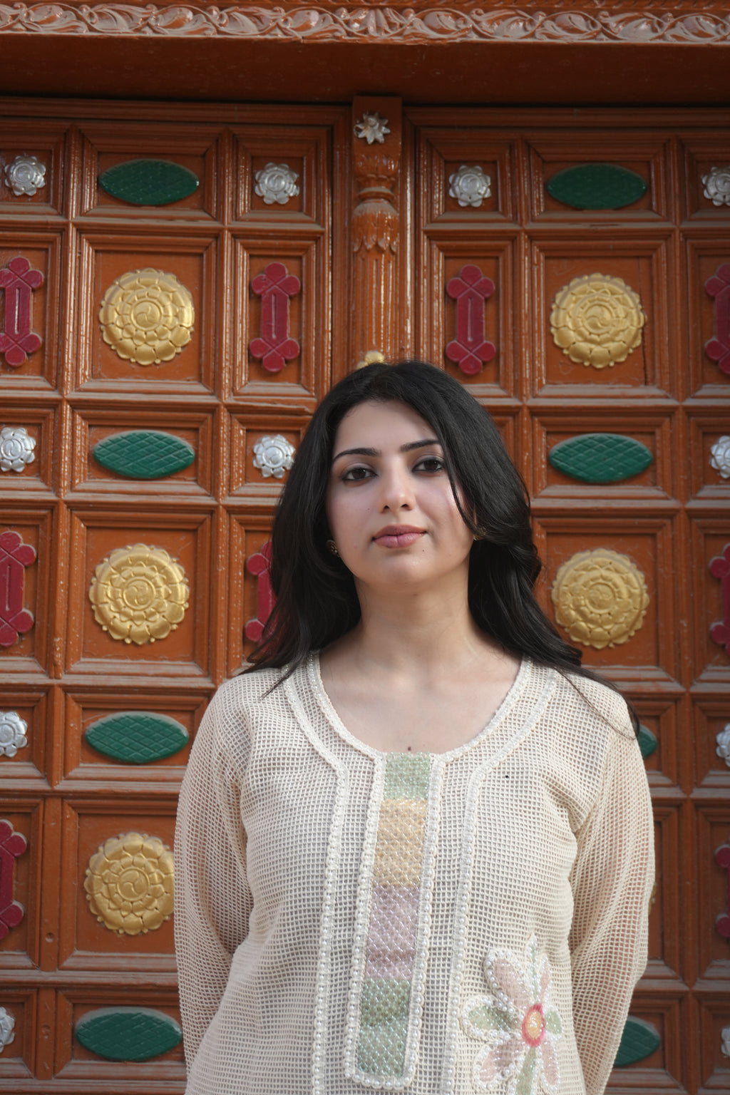 Pearl Petals | Embellished Kurta Set