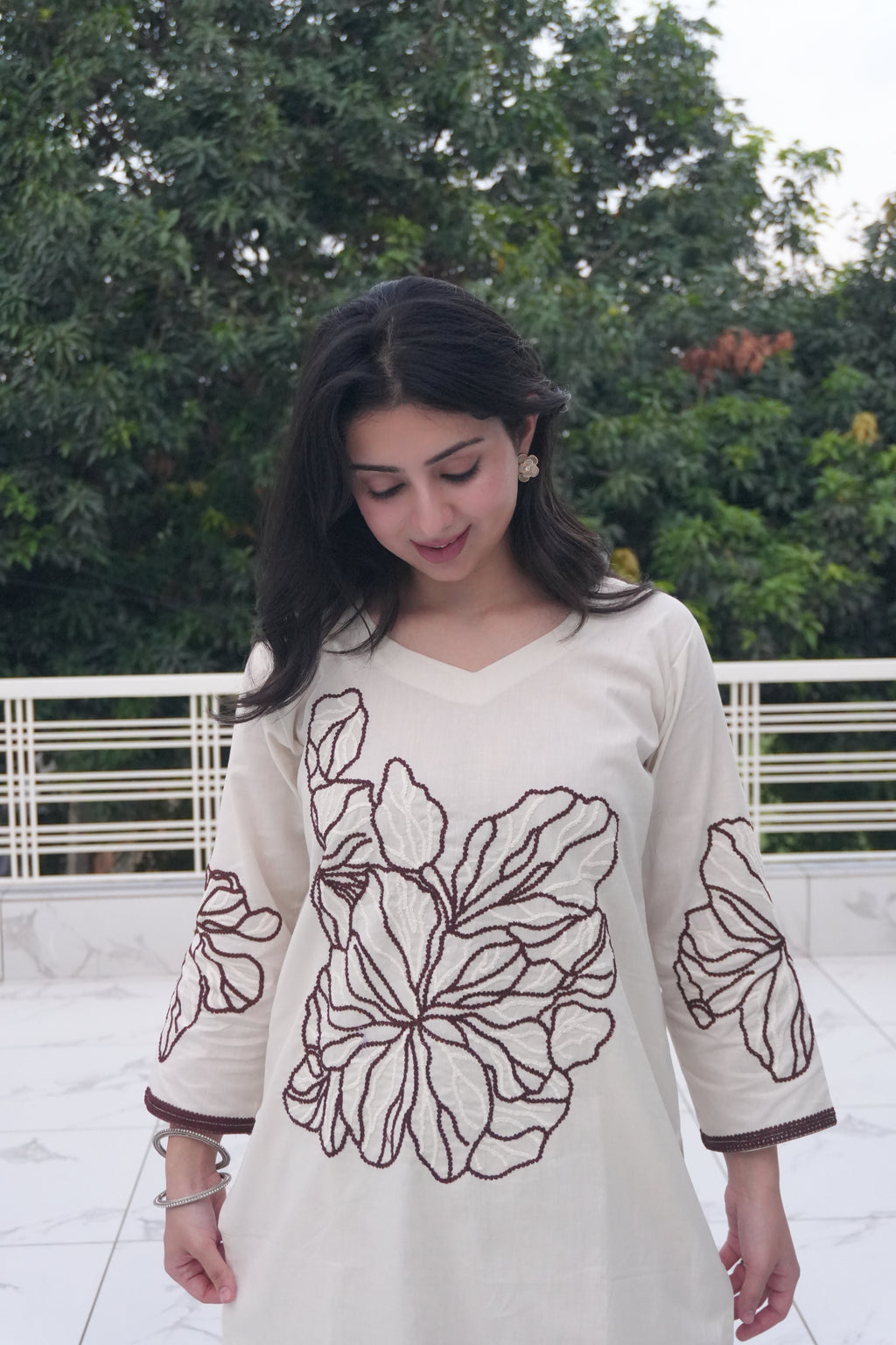 Ivory Bloom Farshi | Suit Set