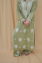 Olive Noor | Lucknowi Chikankari Kurta Set