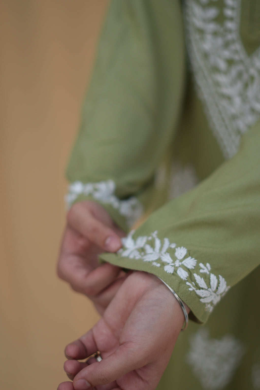 Olive Noor | Lucknowi Chikankari Kurta Set
