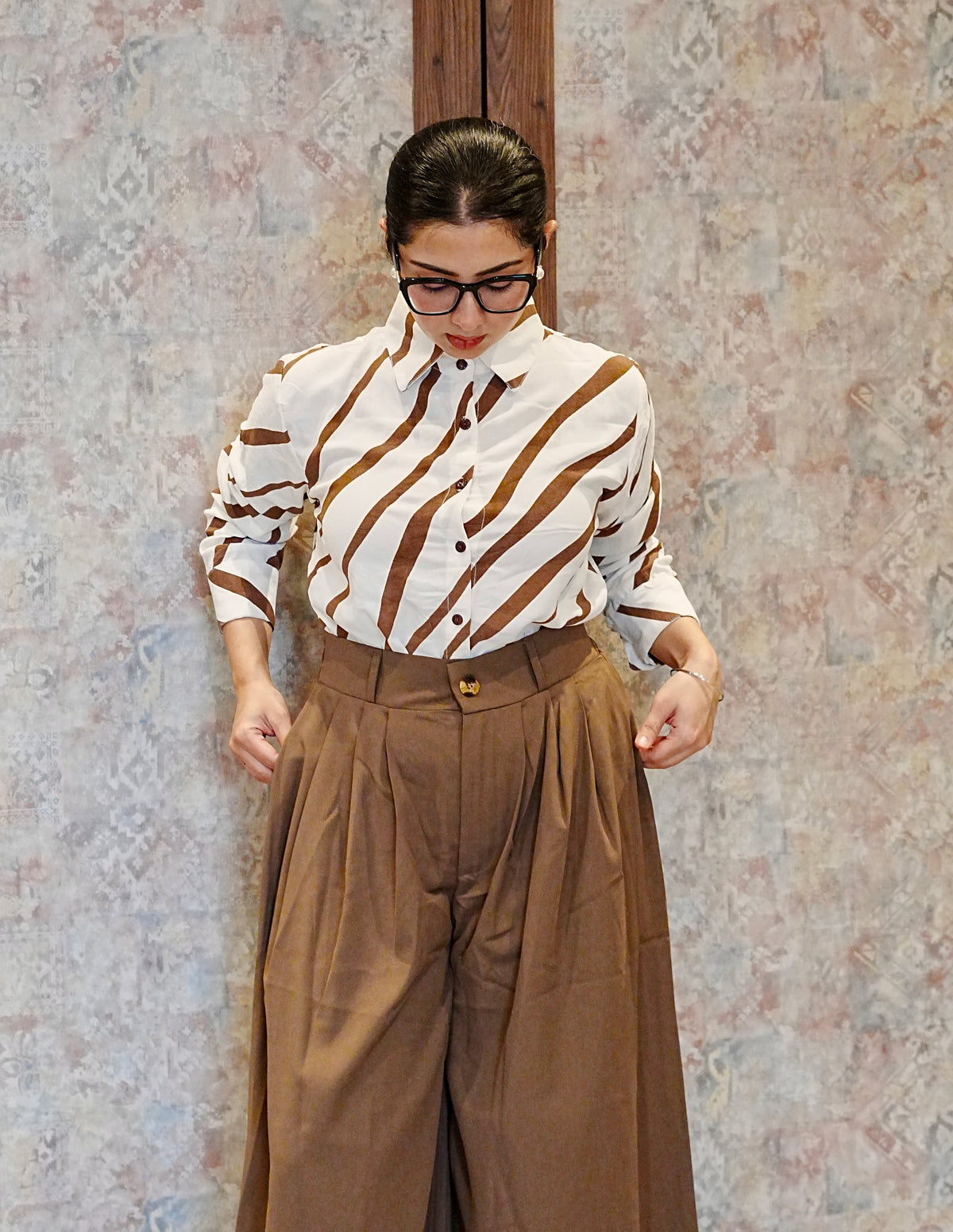 Mocha Muse | Striped Formal Shirt