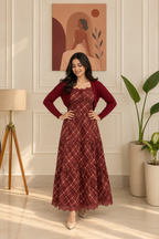The Autumn Muse Soft Velvet Dress with Shrug