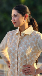 IVORY LEAFWORK KURTA SET