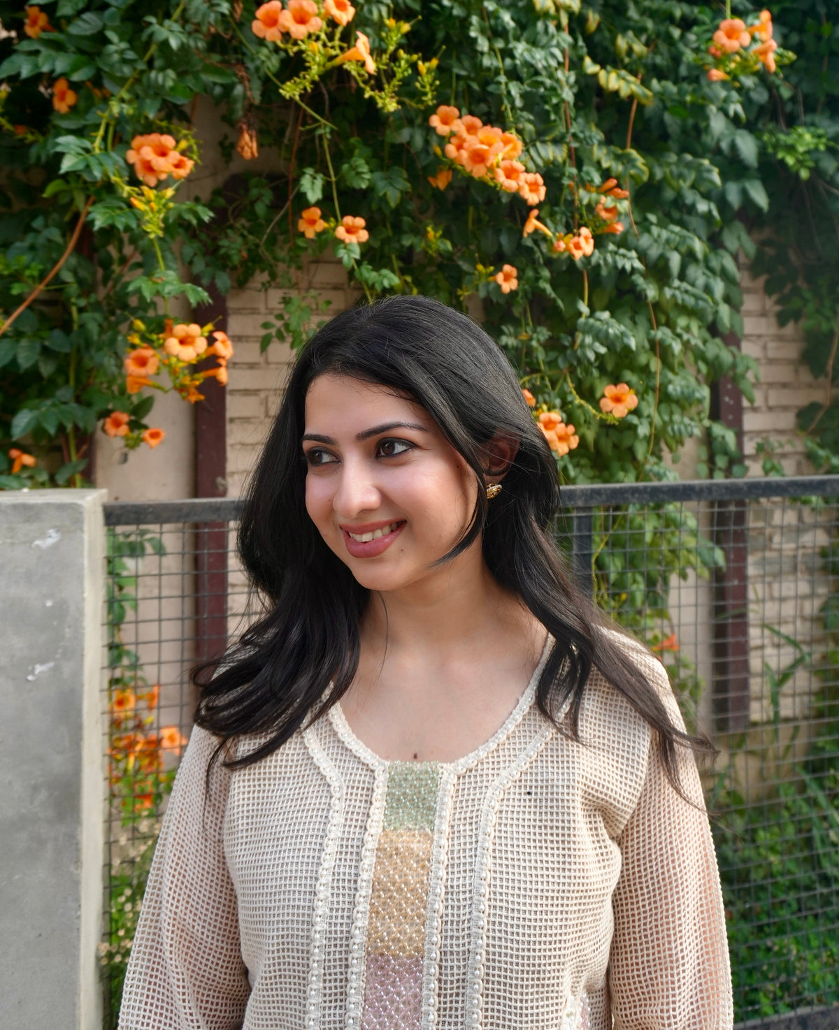 Pearl Petals | Embellished Kurta Set