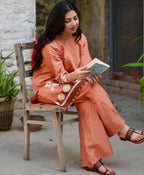 Rust Blossom | Embroidered Kurta Set